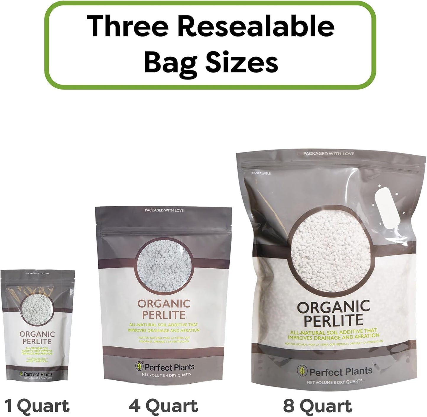 Organic Perlite by  ā Add to Soil for Indoor & Outdoor Container Plants for Drainage Management and Enhanced Growth (8Qts.)