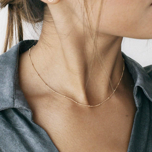 18K Gold Plated Paperclip Chain Choker Satellite Chain Freshwater Cultured Biwa Pearl Pendant Necklace Dainty Jewelry for Women
